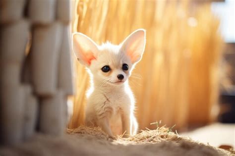 Premium AI Image | Fennec fox in a desertthemed enclosure