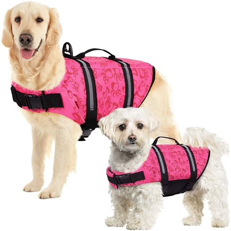 Ecosprial Ripstop Dog Life Jacket,Safety Dog Flotation Life Vest with Reflective Stripes and ...