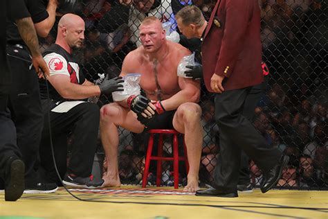 Brock Lesnar vs Mark Hunt MMA Photo