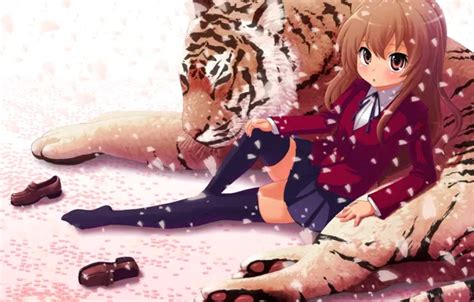 Wallpaper look, tiger, girl, art, Toradora!, anime images for desktop ...
