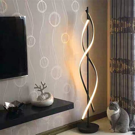 Dimmable Floor Lamp LED Warm-White - ELINKUME Spiral Standing Lamp 30W ...