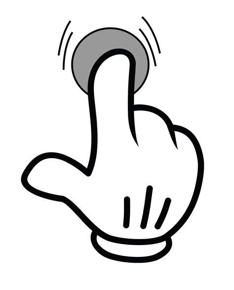 Free Clipart of a Hand Pushing a Button