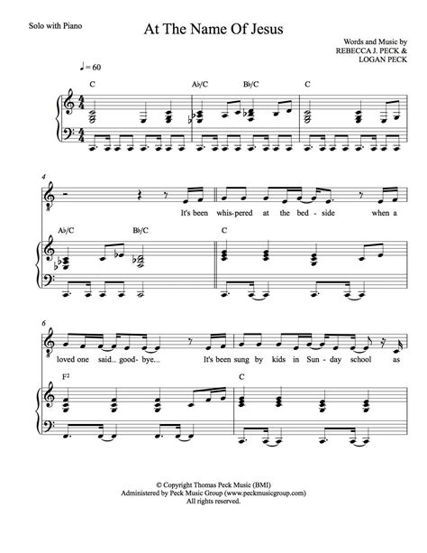 At The Name Of Jesus - Sheet Music | Peck Music Publishing