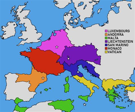 The 7 smallest countries in Europe as empires. : imaginarymaps