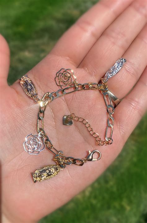 Virgen De Guadalupe Charm Bracelet - Etsy | Wrist jewelry, Jewelry ...
