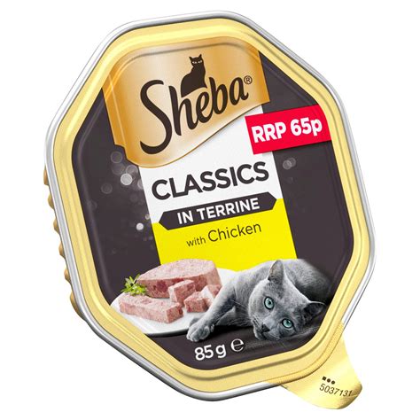 Sheba Classics Adult 1+ Wet Cat Food Tray with Chicken in Terrine 85g (PMP 65p) | Cat Food ...