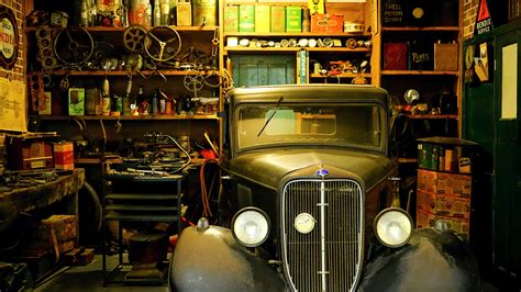 Black Classic Car Inside the Garage · Free Stock Photo