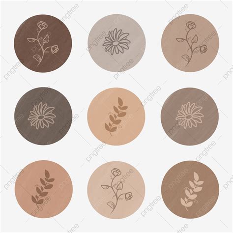 Collection of Aesthetic Dot Stickers in Brown Color