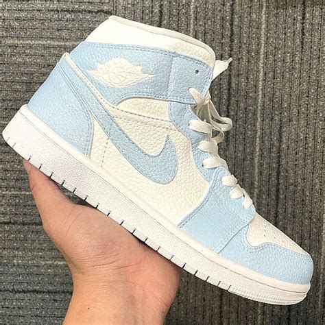 Custom air jordan 1 x baby blue white swoosh 8 men 9 5 women – Artofit