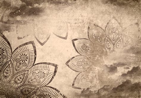 Mandala BOHO MURAL Wallpaper Zen Yoga Mural Bohemian Wall - Etsy