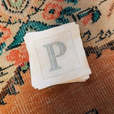 Monogrammed Linen Napkins - Etsy