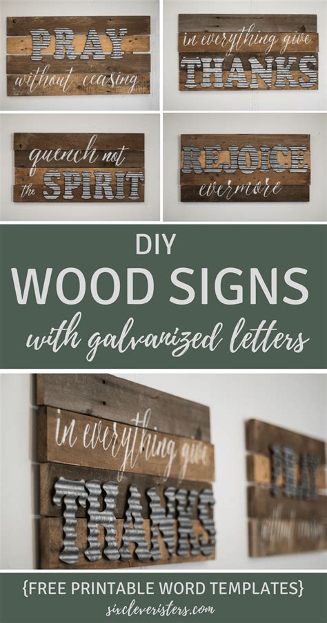 DIY Wood Sign With Galvanized Metal Letters - Six Clever Sisters