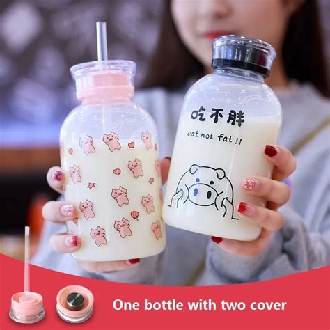 Cute Pig Water Bottle 450 ml - Kuru Store