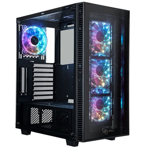 ROSEWILL ATX Mid Tower Gaming Computer Case with Tempered Glass and RGB ...