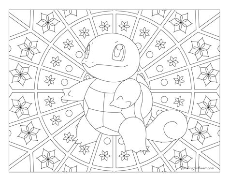 #007 Squirtle Pokemon Coloring Page · Windingpathsart.com