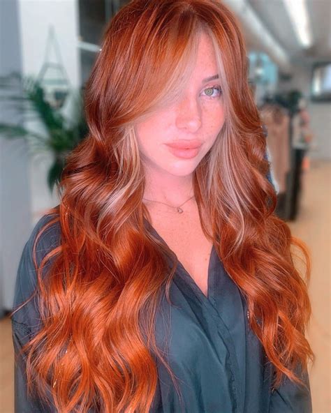 Statement Money Piece | Red hair with highlights, Red hair with silver highlights, Red blonde hair