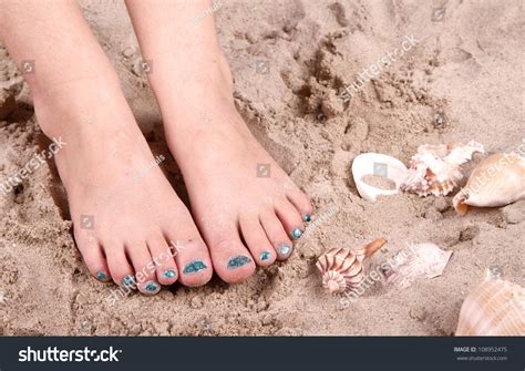 Child Feet Sand On Beach Shells Stock Photo 108952475 | Shutterstock