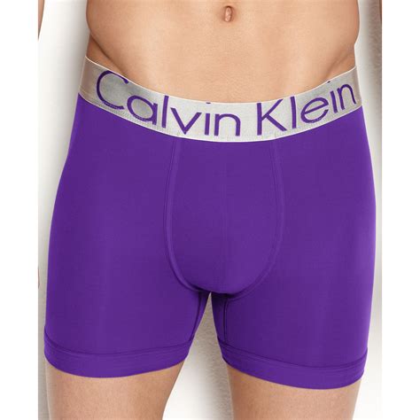 Calvin Klein Steel Microfiber Boxer Brief in Purple for Men | Lyst