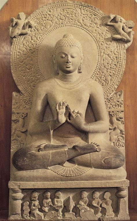 Seated Buddha preaching first sermon, from Sarnath, India, second half ...