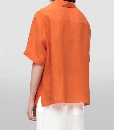 LOEWE Linen Anagram-Tab Bowling Shirt | Harrods HK