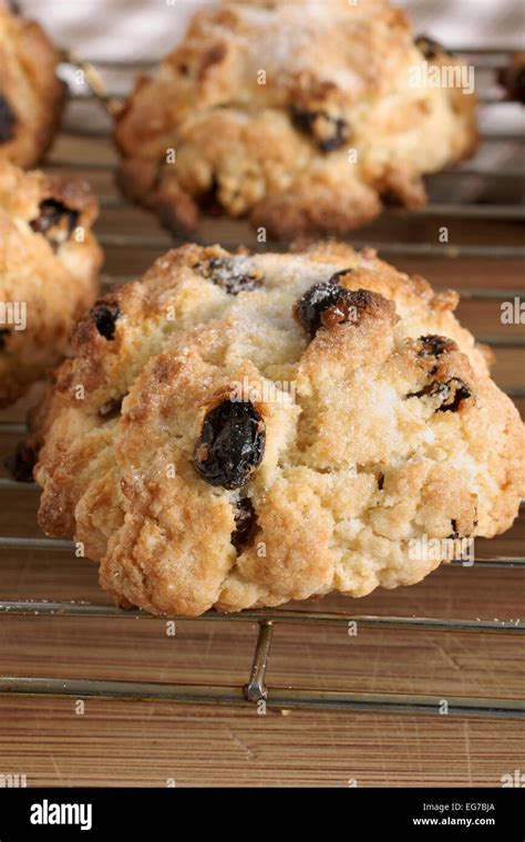 Rock Cakes light crumbly cakes filled with dried fruit Stock Photo - Alamy