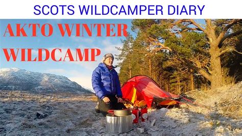 Explore Scotland wild camping Hilleberg akto winter Bushcraft campfire cooking Loch Rannoch ...