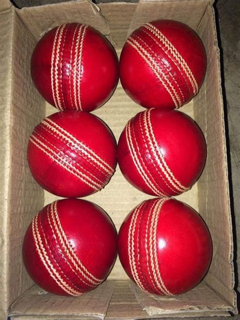 Leather Cricket Ball Red Color A Grade Hand Stitched Practice Cricket Hard Balls - Pack Of 3 Balls