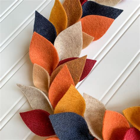 Fall Felt Leaf Garland Fall Mantel Decor Garland Autumn Leaf - Etsy