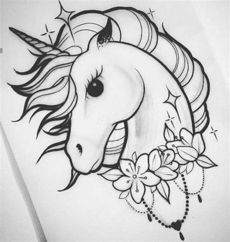 pencil-sketch-of-unicorn-on-white-background-cute-unicorn-drawings-flowers-underneath | Unicorn ...