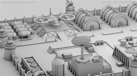 Low Poly / Sci fi Military Base / 04 by MMKerrigan on DeviantArt