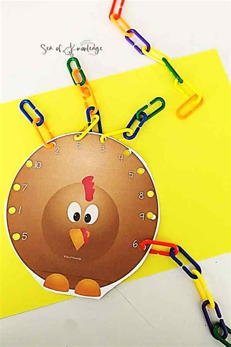 Preschool Turkey Math - Counting Links Template