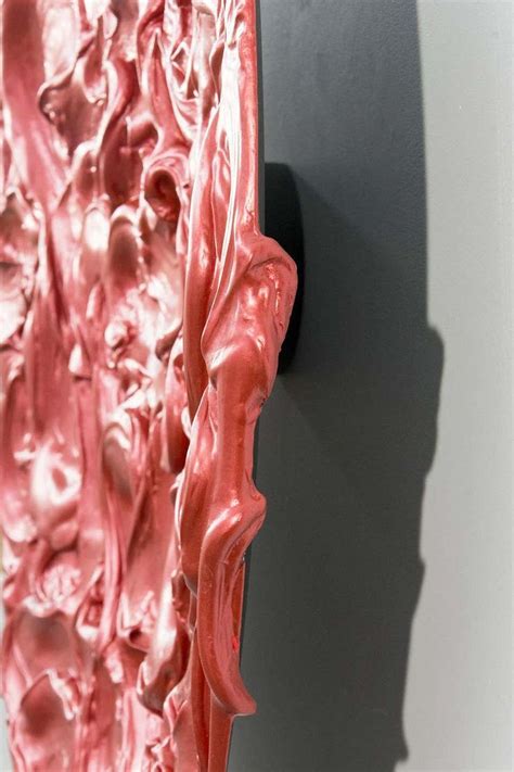 Shayne Dark - Storm Surge Tondo Red - bold, glossy, impasto, abstract, acrylic on aluminum ...