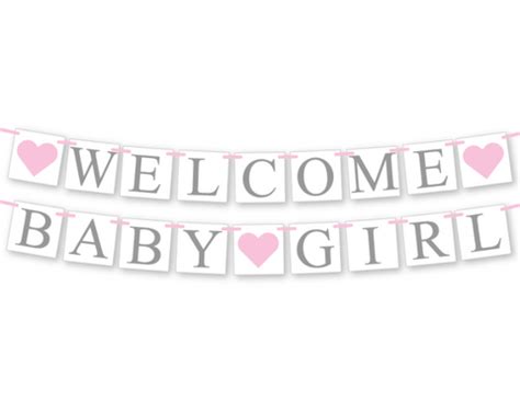 Printable Welcome Baby Girl Banner - DIY Baby Shower Decorations ...