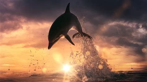 Dolphin Jump Out Of Ocean Wallpaper,HD Animals Wallpapers,4k Wallpapers ...