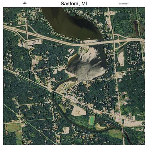 Aerial Photography Map of Sanford, MI Michigan