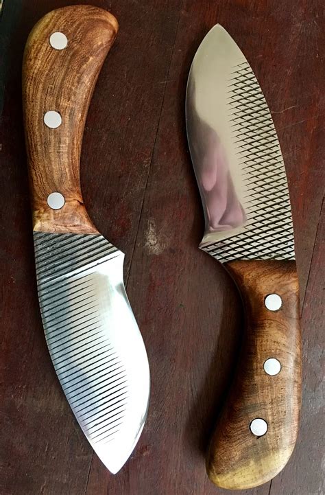 Set of handmade skinning knives ( farriers rasp, mesquite) | Knife ...