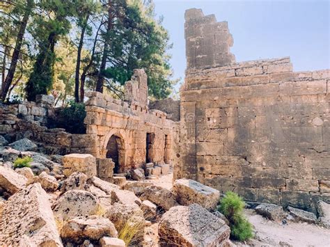 Tourist Route Ruins of the Ancient City of Seleucia in Antalya Province Turkey Stock Image ...