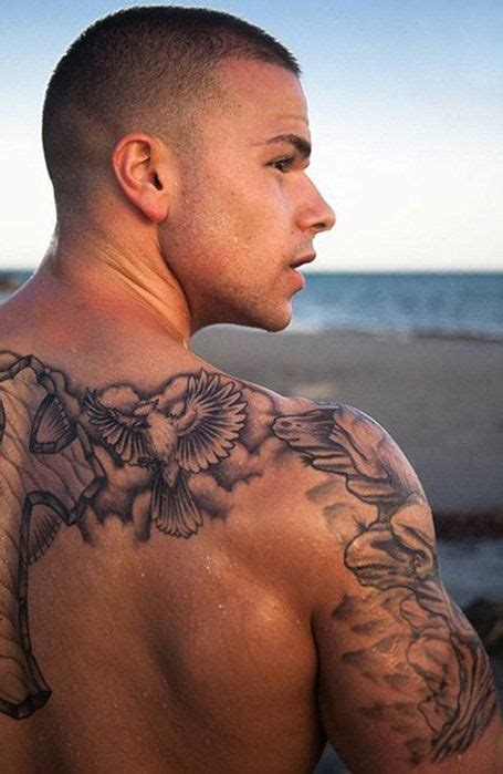 20 Back Tattoos for Men That Make a Statement | Back of shoulder tattoo, Mens shoulder tattoo ...