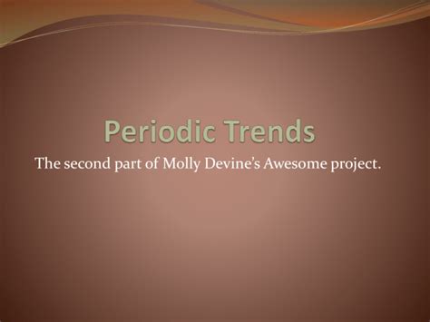 Periodic Trends