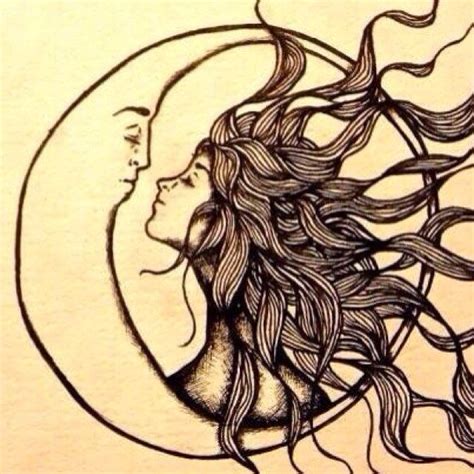 moon and sun together as one (com imagens) | Coisas para desenhar ...