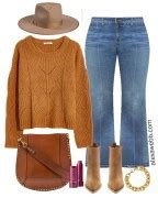 Plus Size Rust Sweater Outfit - Alexa Webb