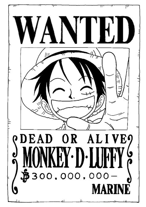 Luffy wanted poster 300.000.000 by trille130 on DeviantArt