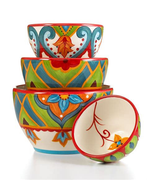 Espana Dinnerware, Pasha 4 Piece Graduated Bowl Set - Serveware | Pottery painting, Hand painted ...