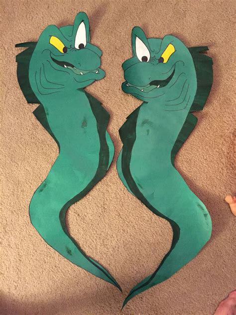 Eels from Little Mermaid I made for trunk or treat. Flotsam and Jetsam | Mermaid halloween ...