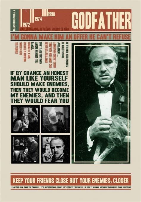 The Godfather - A collection of quotes and images displayed in a neat ...