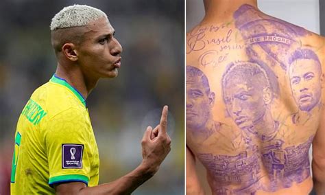 Richarlison gets HIMSELF on back tattoo, alongside Neymar and Ronaldo after Brazil's World Cup ...