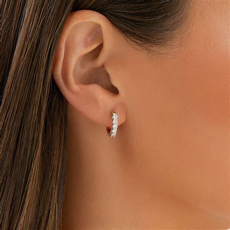 Hoop Earrings with 0.5 Carat TW of Diamonds in 14kt Yellow & White Gold