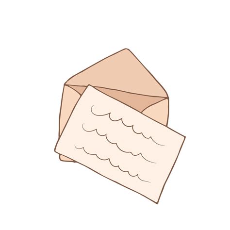 Open envelope doodle icon. Vector cartoon illustration with sketch letter 5495137 Vector Art at ...