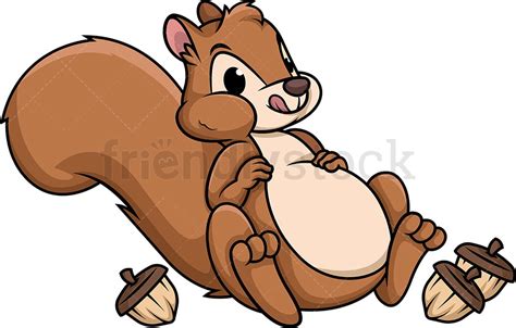 Fat Squirrel Cartoon Clipart Vector - FriendlyStock