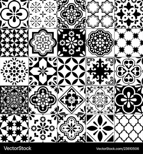 Lisbon geometric azulejo tile pattern Royalty Free Vector